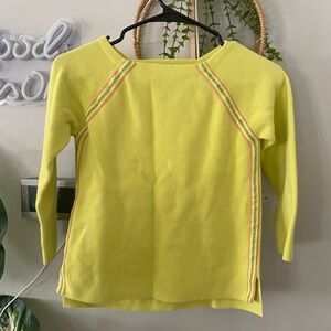 Crewcuts Lime Green Sweater with Multicolor Stitching